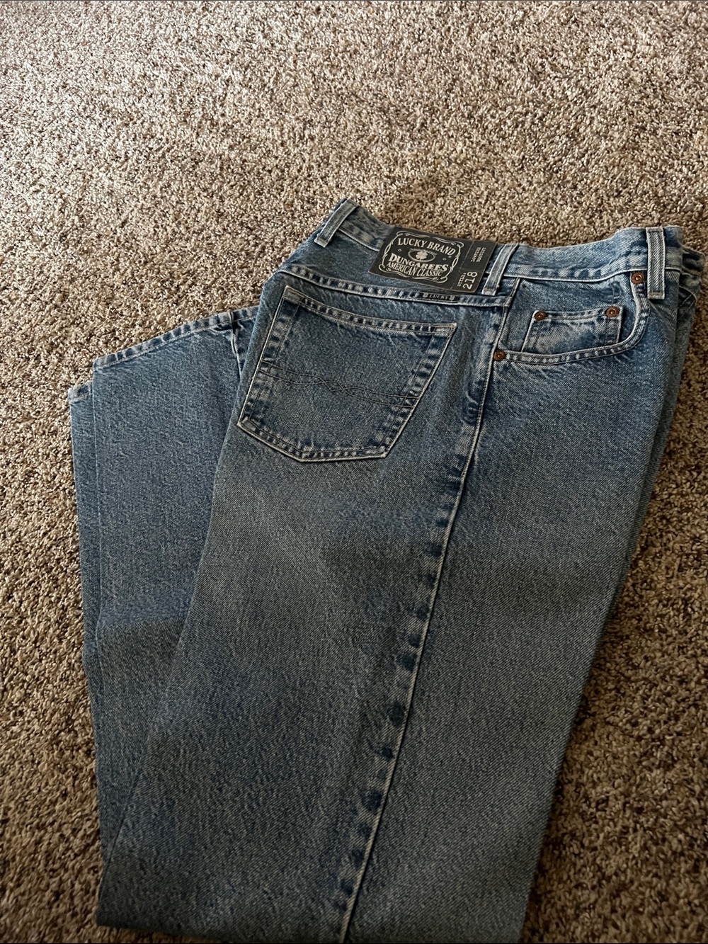 Lucky Brand Relaxed Fit Jeans in Faded Blue Denim